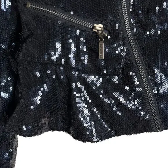 Baker by Ted Baker Navy Blue Sequin Zip Jacket Girl’s Size 13